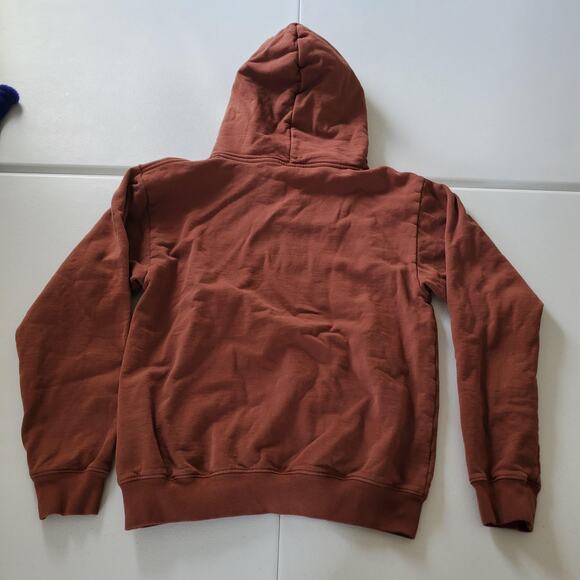 Sporty & Rich Hoodie Mens Small Rust Brown 100% Cotton Made in USA Pullover - Picture 2 of 7